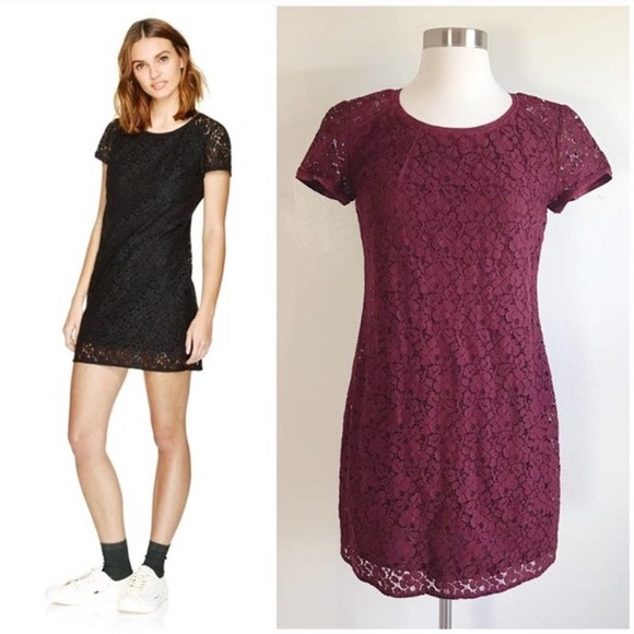Aritzia Talula Oji Lace Dress Burgundy Medium - Picture 1 of 6